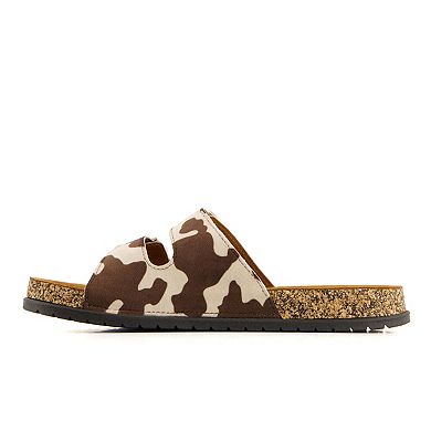 Andrea Women's Cowhide Print Footbed Sandals 36880