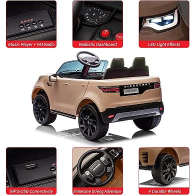 12V Licensed Land Rover Kids Ride-On Car w/ Parental Remote & LED Lights