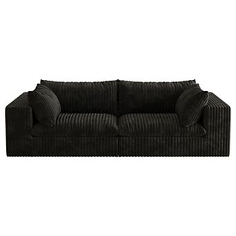 Whisen 39.8'' Corduroy Fabric Cloud Sofa Loveseat Deep Seat Couch