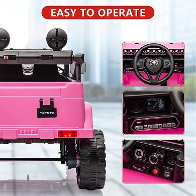 Toyota Licensed 12V Kids Electric Truck, Parent Remote Control & LED Lights