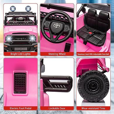 Toyota Licensed 12V Kids Electric Truck, Parent Remote Control & LED Lights