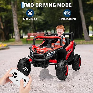 12V Kids 4WD/2WD Ride-On UTV Truck with Remote Control, Bluetooth & LED Lights