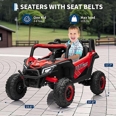 12V Kids 4WD/2WD Ride-On UTV Truck with Remote Control, Bluetooth & LED Lights