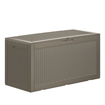 100 Gal. Wicker Resin Outdoor Patio Storage Deck Box
