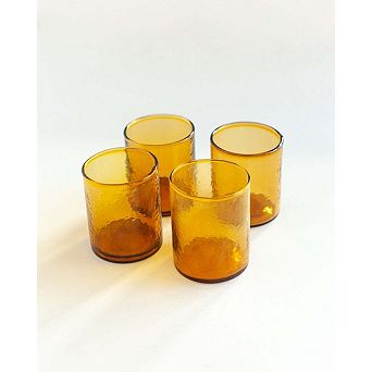 Handblown Hammered Glasses - Set of 4