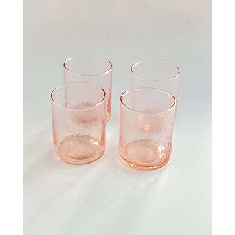 Handblown Hammered Glasses - Set of 4