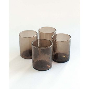 Handblown Hammered Glasses - Set of 4
