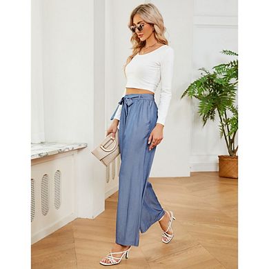 Womens Wide Leg Pants High Waist Loose Casual Trousers Business Work Casual Pants