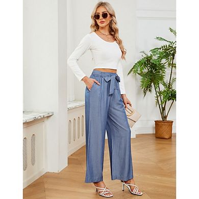 Womens Wide Leg Pants High Waist Loose Casual Trousers Business Work Casual Pants