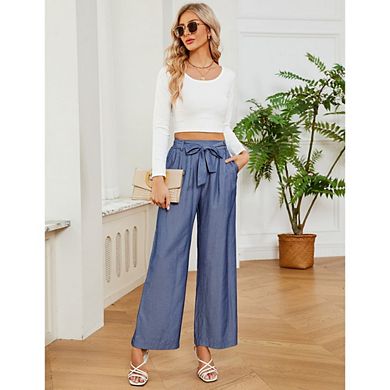 Womens Wide Leg Pants High Waist Loose Casual Trousers Business Work Casual Pants
