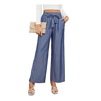 Womens Wide Leg Pants High Waist Loose Casual Trousers Business Work Casual Pants