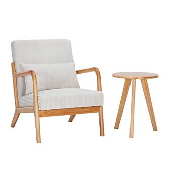 Vintage Mid Century Accent Chair & Coffee Table Set for Living Rooms and Bedroom