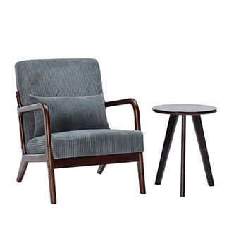 Vintage Mid Century Accent Chair & Coffee Table Set for Living Rooms and Bedroom