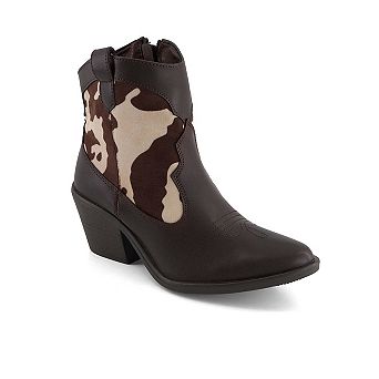 Andrea Women's Western Cow pattern Booties 90785