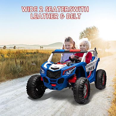 24V Kids 2-Seater Electric Ride-On UTV with Remote Control, 4WD, 4 Shock Absorbers,MP3 Player