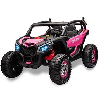 24V Kids 2-Seater Electric Ride-On UTV with Remote Control, 4WD, 4 Shock Absorbers,MP3 Player