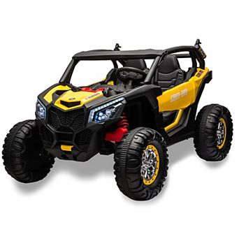 24V Kids 2-Seater Electric Ride-On UTV with Remote Control, 4WD, 4 Shock Absorbers,MP3 Player