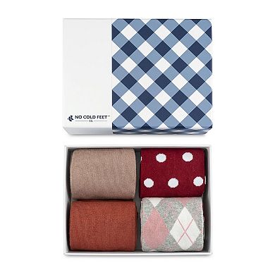 No Cold Feet Men’s Dress Socks, Combed Cotton Socks 4-Pack Gift Box