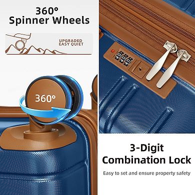 5-Piece Hardside Spinner Luggage Set Expandable Suitcases with Duffel Bags