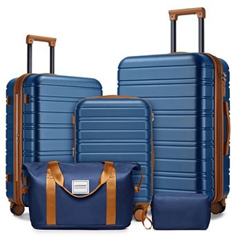 5 pc Hardside Spinner Luggage Set Expandable Suitcases with Duffel Bags