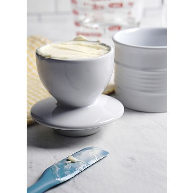 RSVP International Stoneware Butter Pot - White