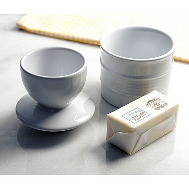 RSVP International Stoneware Butter Pot - White