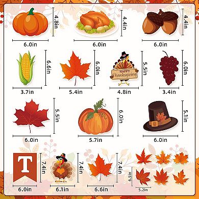 42-Piece Thanksgiving Decor Set 'Give Thanks' Banner, Fall Hanging Swirls & Garland for Home