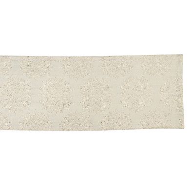 DII Christmas Jacquard Snowflakes Table Runner