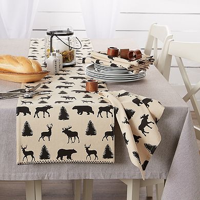 DII Mountain Trail Plaid Reversible Embellished Table Runner