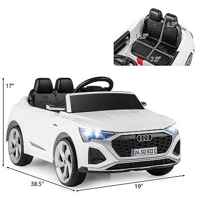 12V Kids Ride On Car with Remote Control 3 Speeds LED Lights and Sounds