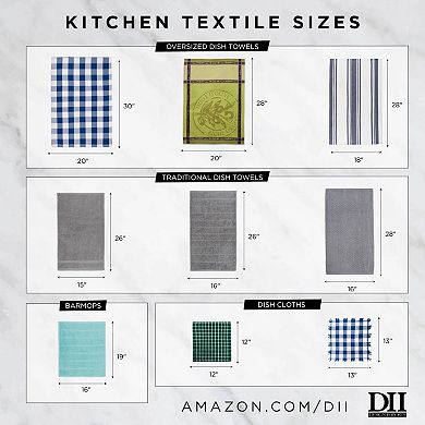 DII Tango Red Logger Check Dishtowel & Dishcloth Set/6