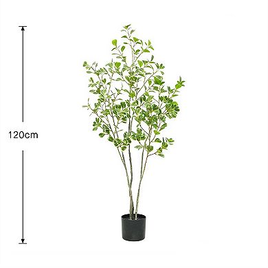 Large Artificial Ficus Tree Realistic Faux Tree with Lifelike Leaves and Trunk