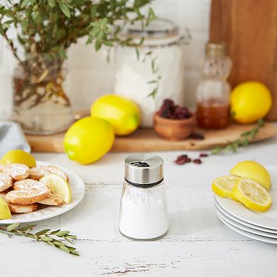 RSVP International Adjustable Shaker, Glass/Stainless Steel, 5 Ounce