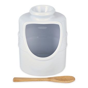 RSVP International White Stoneware Salt Pig