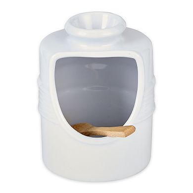 RSVP International White Stoneware Salt Pig