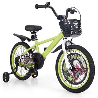 16/18 Inch Kids Bike Adjustable with Detachable Training Wheels for 4-8 Years Old