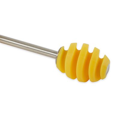 RSVP International Honey Jar With Silicone Dipper - Yellow
