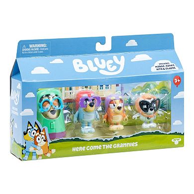Bluey Here Come The Grannies 4-Pack Action Figure Set