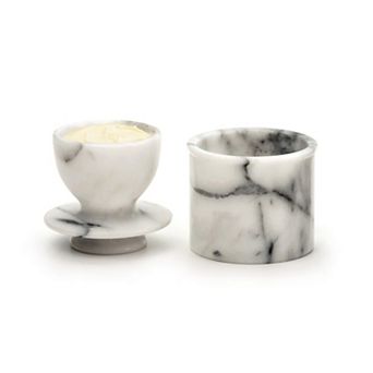RSVP International White Marble Butter Pot