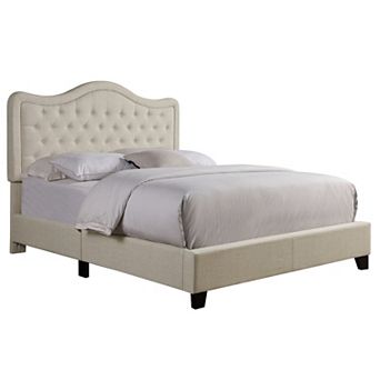 Linen Platform Bed with Headboard