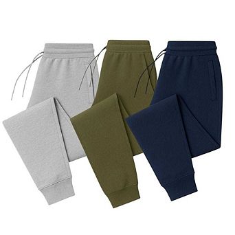 Men's 3 Pack Ultra Soft Fleece Joggers Cozy & Comfortable Sweatpants