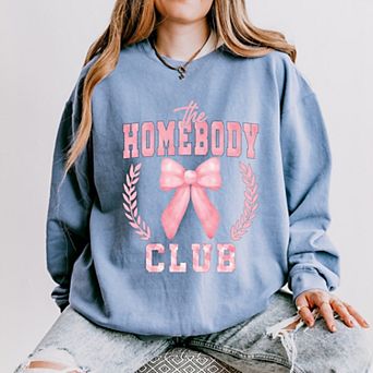 Coquette Pink Homebody Club - Women's Lightweight Garment Dyed Sweatshirt