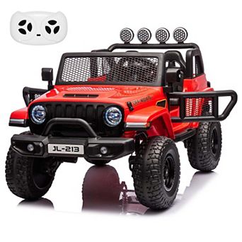24V 2-Seater Kids Electric Ride-On Truck, 2WD/4WD Switchable,with Remote Control, 4-Wheel Suspension