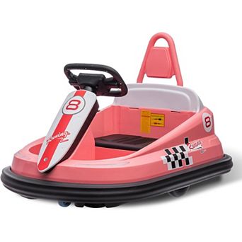 6V Kids Bumper Car: 360° Spin, 2 Speeds, LED & Music, Safety Belt