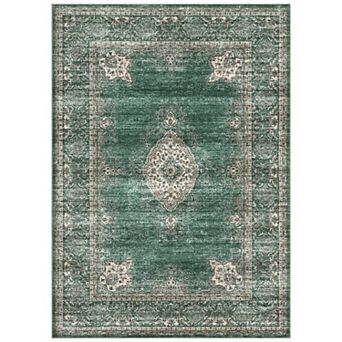Distressed Vintage Area Rugs for Living Room Floral Vintage Soft Non Slip Machine Washable Carpet