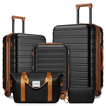 5 pc Hardside Spinner Luggage Set Expandable Suitcases with Duffel Bags