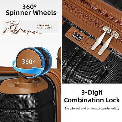 5-Piece Hardside Spinner Luggage Set Expandable Suitcases with Duffel Bags