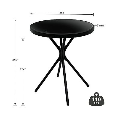 Outdoor Patio Round Metal Small Side Table