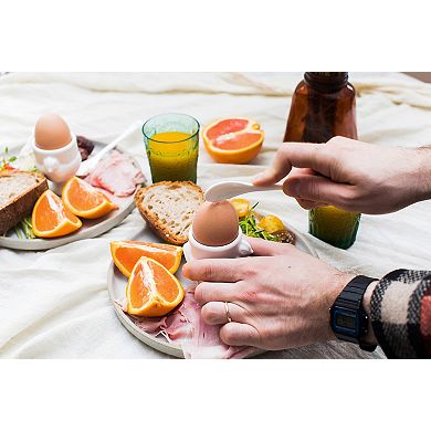 RSVP International Porcelain Egg Cups & Spoons - Set Of 8 (4C + 4Sp)