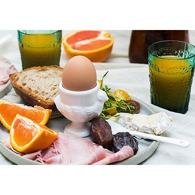 RSVP International Porcelain Egg Cups & Spoons - Set Of 8 (4C + 4Sp)